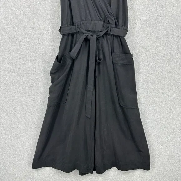 Elevenses Jumpsuit Womens 2 Black Anthropologie Sable Romper Cropped Wide Leg - Picture 3 of 11